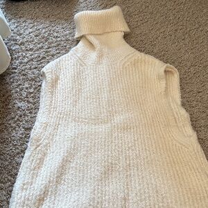 Cream Turtleneck Sweater Vest